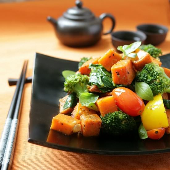 Spiced Yam and Vegetable Stir Fry