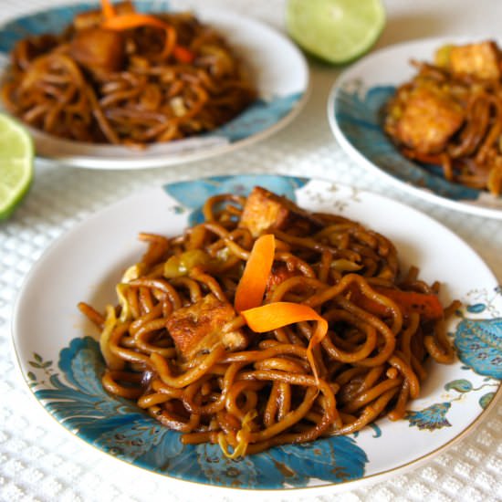 Spicy Pan-Fried Noodles with Tofu