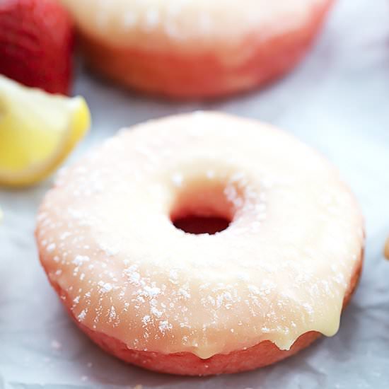 Baked Strawberry Lemonade Donuts