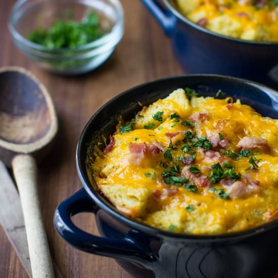 Bacon, Cheese & Spinach Strata