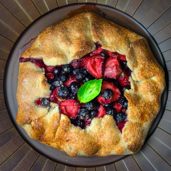 Fresh Strawberry Blueberry Galette