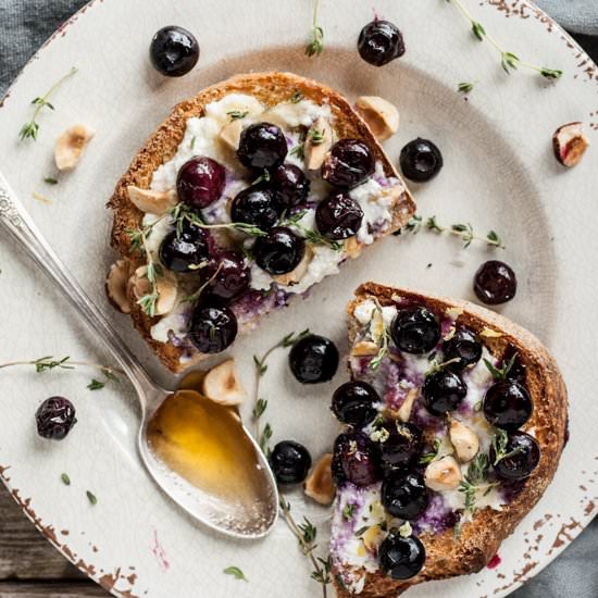 Roasted Blueberry & Ricotta Toast