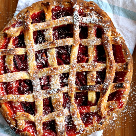 Strawberry and basil pie