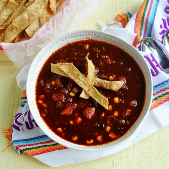 Ancho Black Bean Tortilla Soup