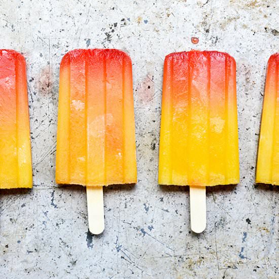 Spicy Tequila Sunrise Popsicles