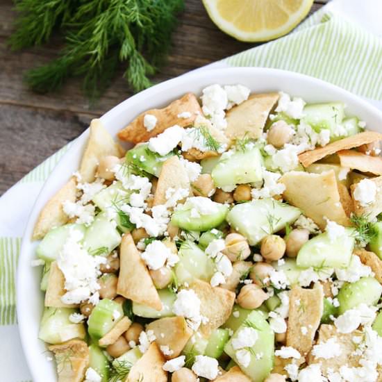 Cucumber, Chickpea, and Pita Salad