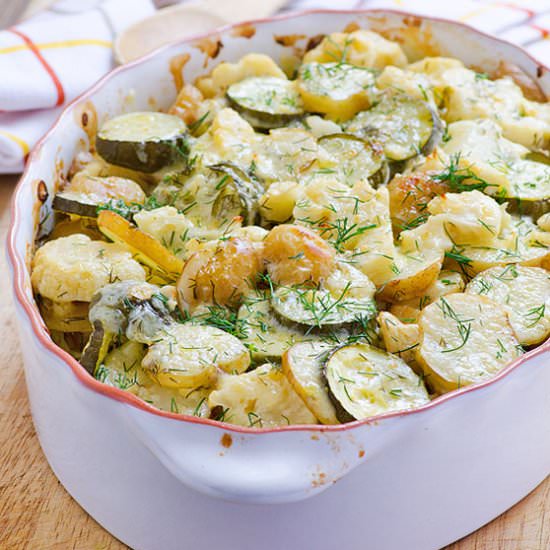 Zucchini, Cauliflower & Potato Bake