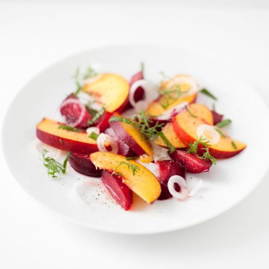 Spicy Peach and Plum Summer Salad