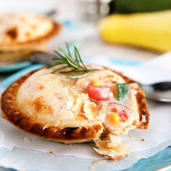 Summer Vegetable Chicken Pot Pies