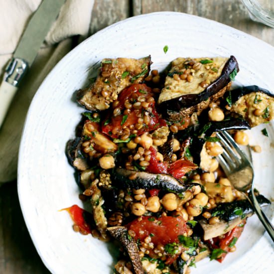 Grilled Vegetable Wheat Berry Salad