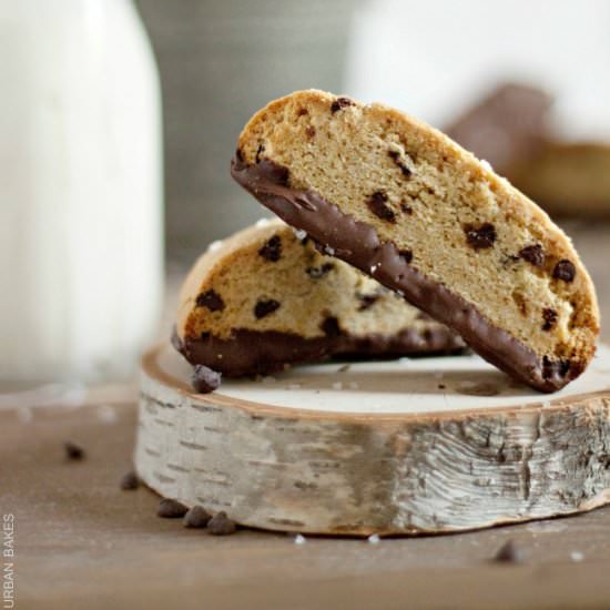 Salted Chocolate Chip Biscotti