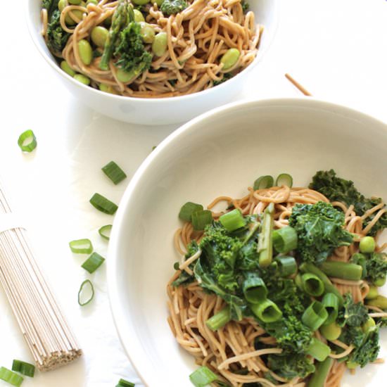 Peanut Kale Soba Noodles