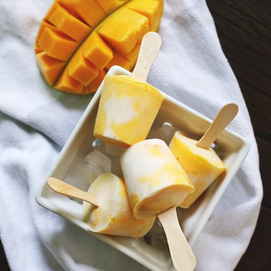 Mango Coconut Popsicles