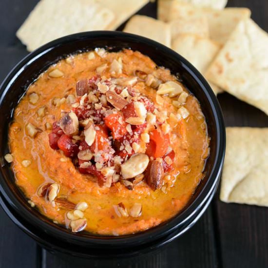 Roasted Red Pepper Almond Hummus