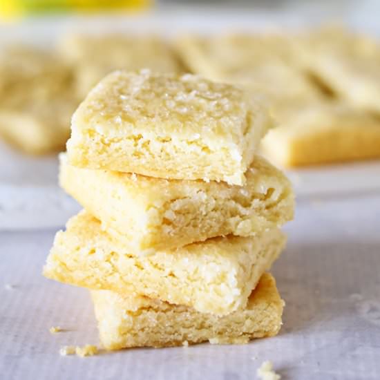White Cornmeal Shortbread Bars