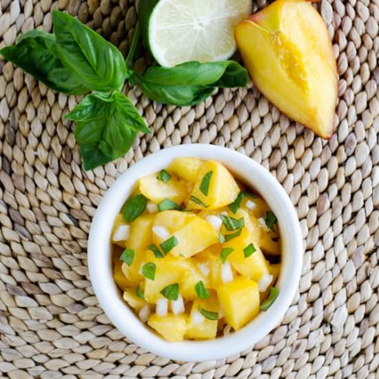 Fresh Peach Basil Salsa