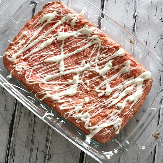 White Chocolate Strawberry Brownies