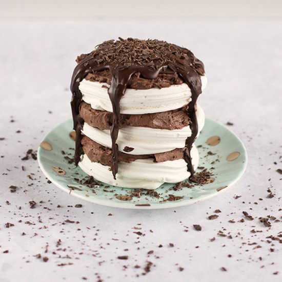 Triple Chocolate Meringue Stack