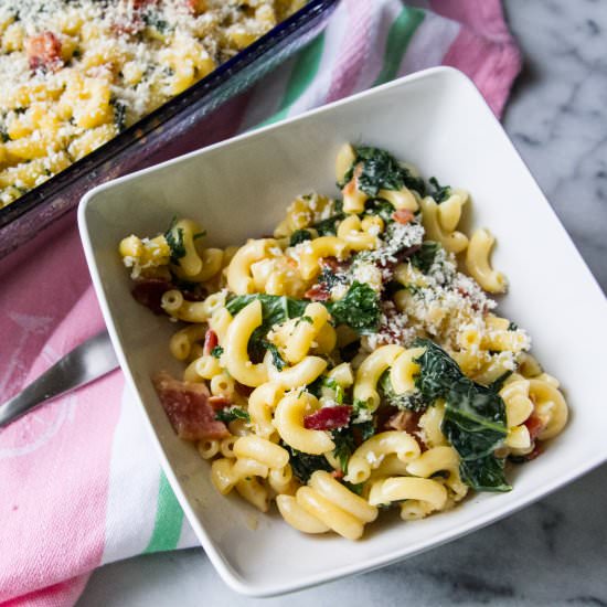 Kale and Bacon Mac and Cheese
