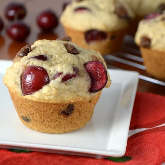 Cherry Milk Chocolate Chip Muffins