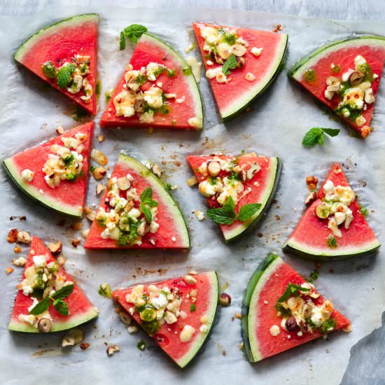 Grilled watermelon tapas