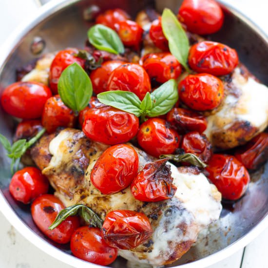 Skillet or Grilled Caprese Chicken