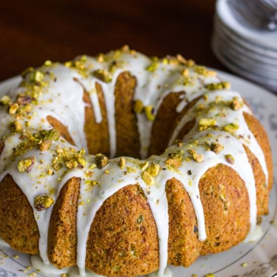 Zucchini Lime Pistachio Bundt Cake