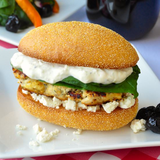 Lemon Oregano Chicken Burgers