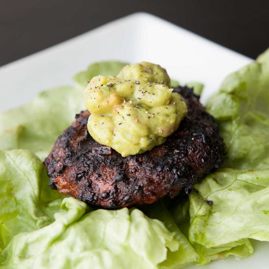 Bison Burgers with Guacamole
