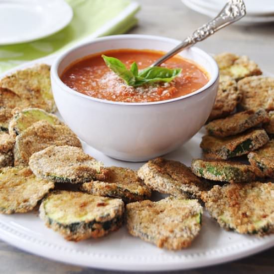 Oven Fried Parmesan Zucchini Crisps
