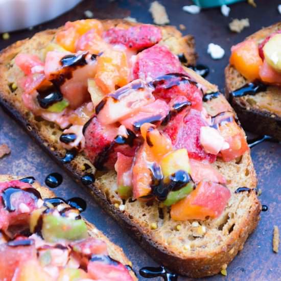 Fruit & Avocado Feta Bruschetta