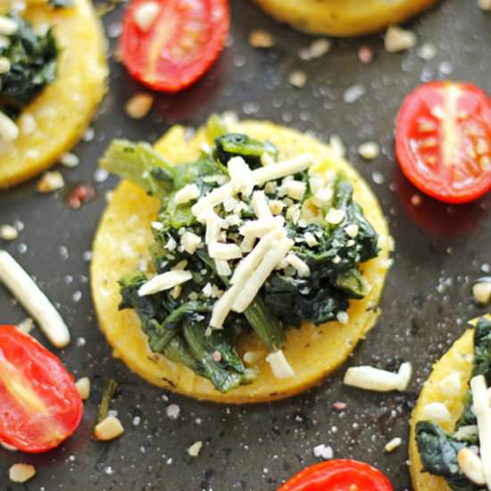 Spinach Polenta “Cheese” Pizzas