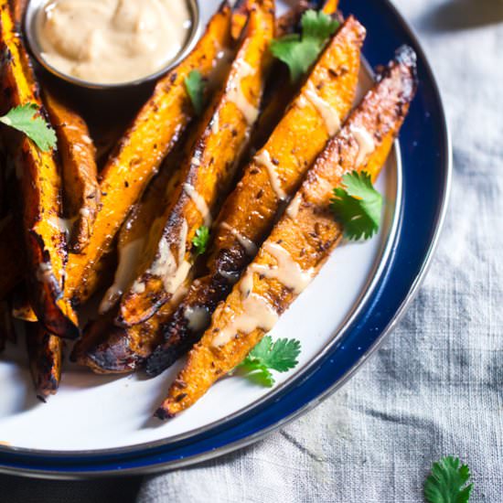 Maple Tahini Grilled Sweet Potatoes