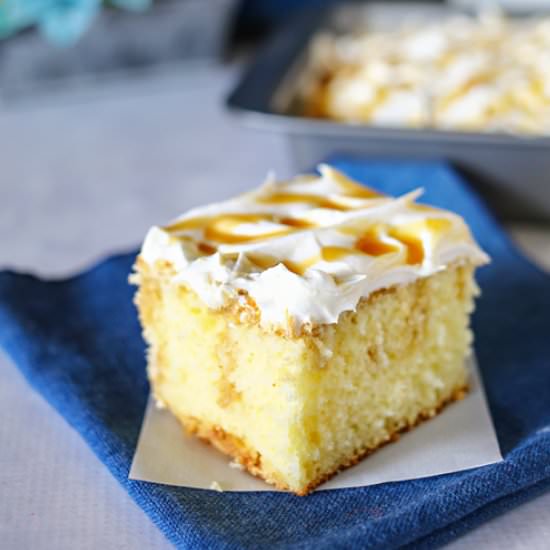 Caramel Macchiato Poke Cake
