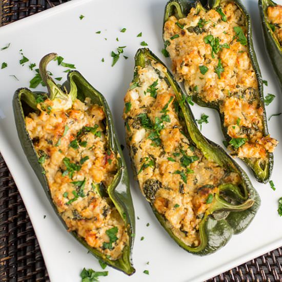 Cajun Shrimp Stuffed Poblano Pepper