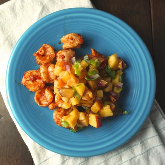 Grilled Shrimp with Peach Salsa