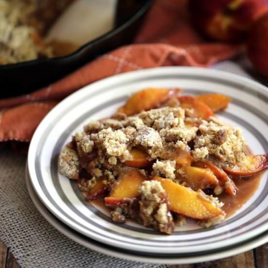 Skillet Caramel Nectarine Crisp
