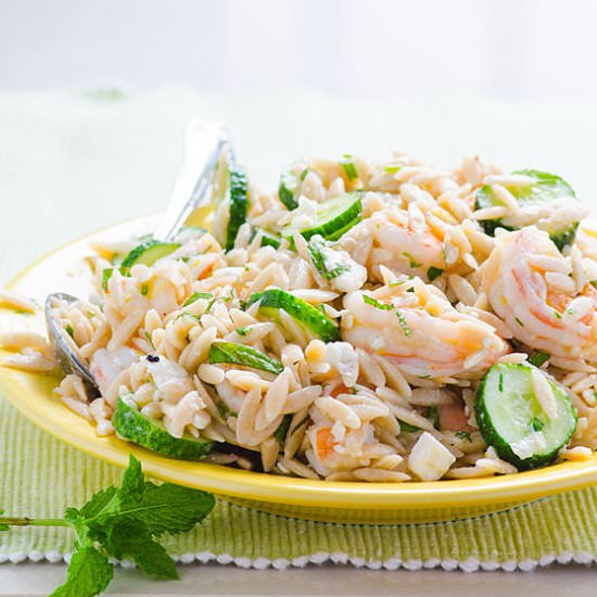 Feta, Herb and Shrimp Orzo Salad