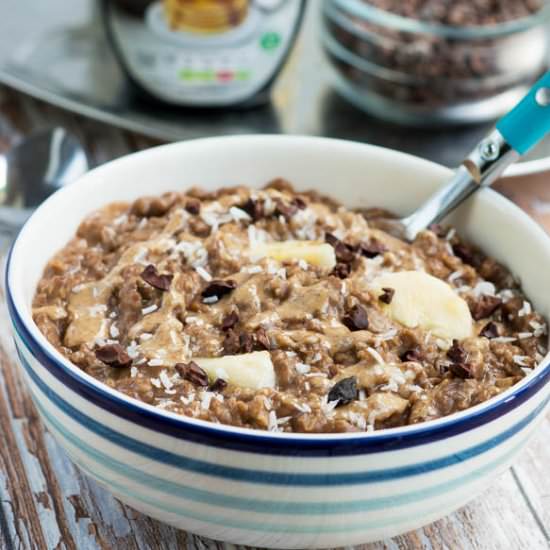 Chocolate almond butter oatmeal