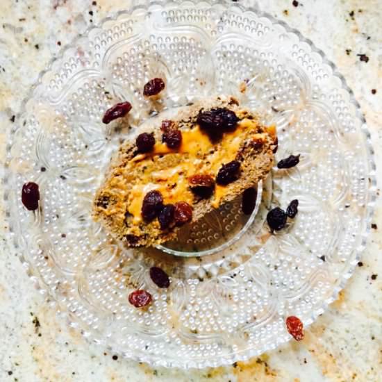 Buckwheat Banana Raisin Bread