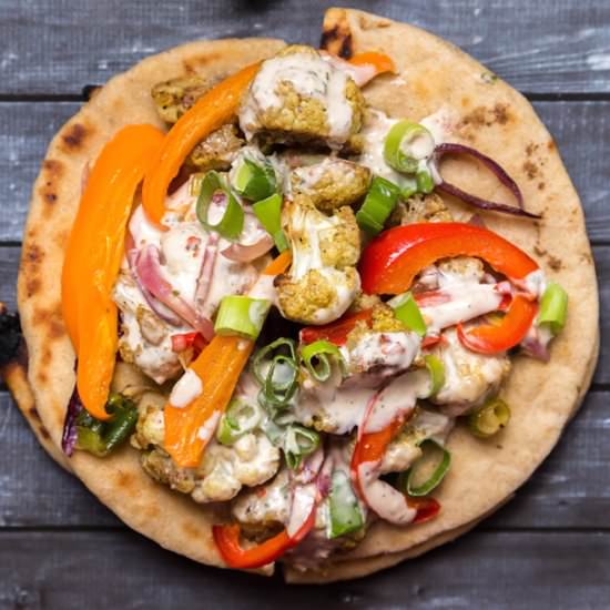 Roasted Cauliflower Pita Tacos