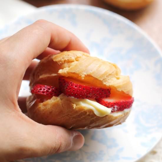 Strawberry shortcake cream puffs