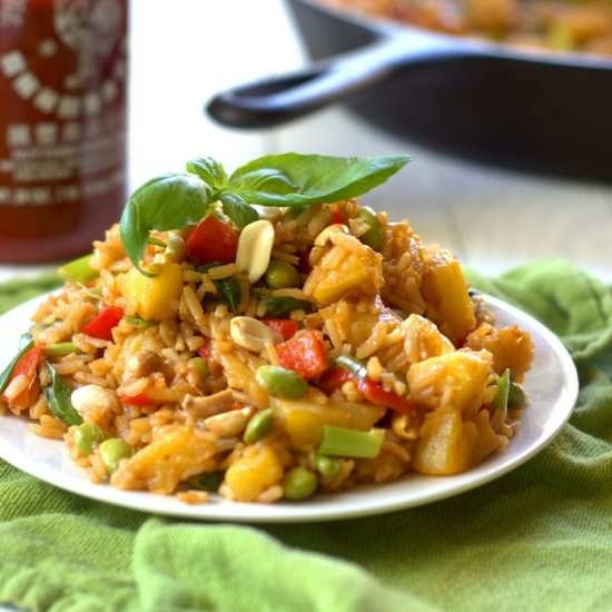 Pineapple Fried Rice with Basil