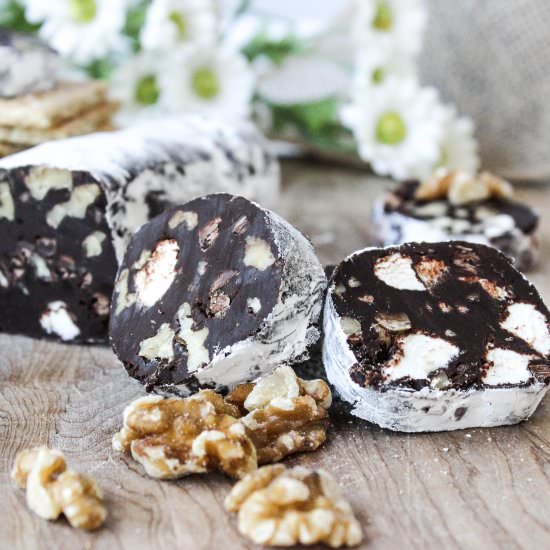 Dark Chocolate Rocky Road Salami