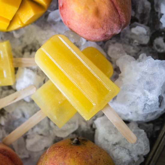 Peach Mango Lemonade Popsicles
