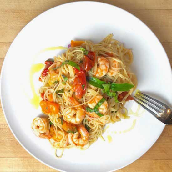Angel Hair with Burst Tomatoes