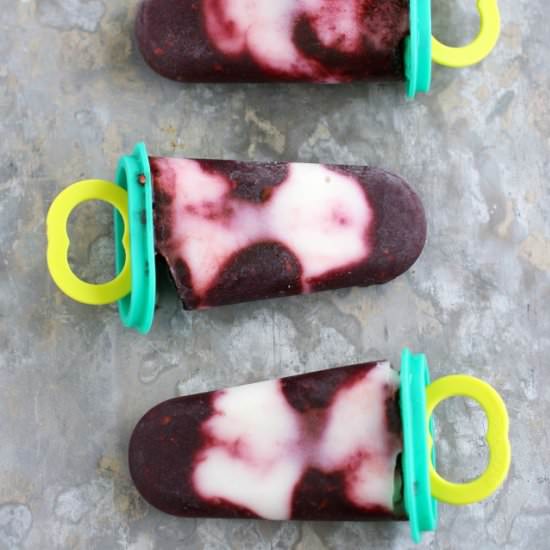 Blackberries and Cream Popsicles