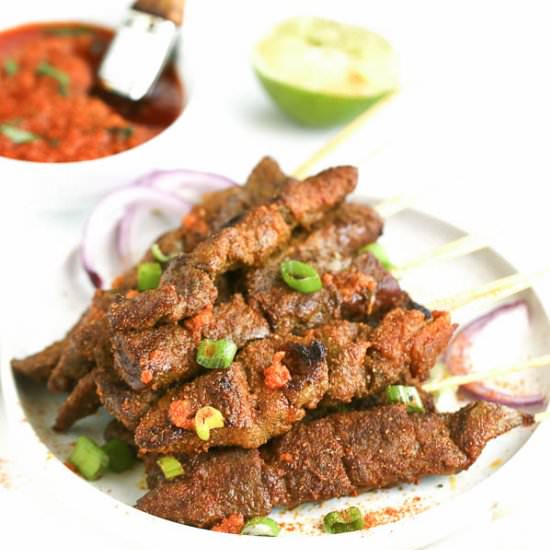 Curry Beef Satay Skewers