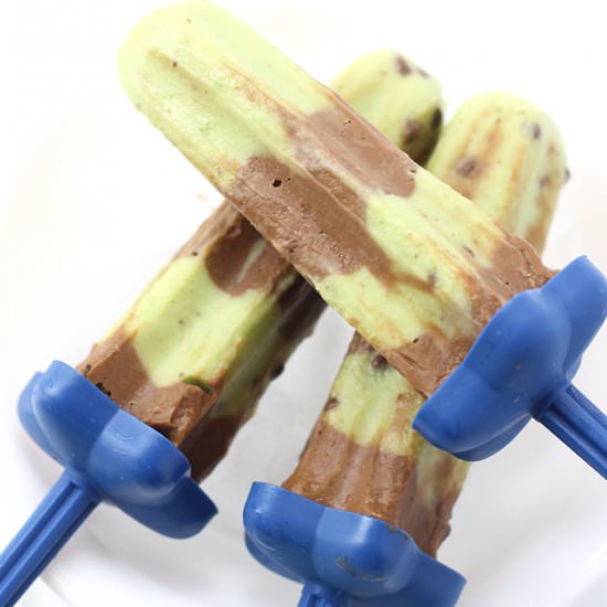 Mint Chocolate Avocado Popsicles