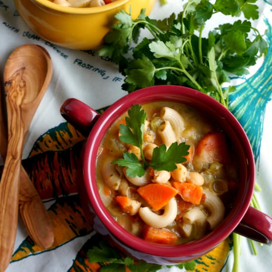 Chickpea noodle soup